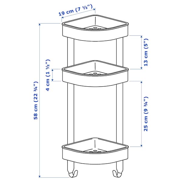 BROGRUND corner wall shelf unit 19x58 cm