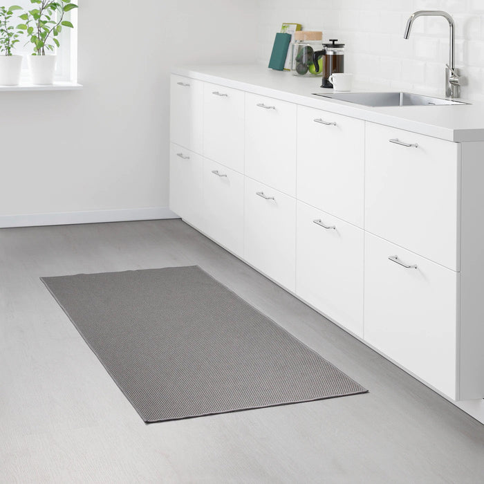 SOLLINGE rug, flatwoven, grey, 65x150 cm