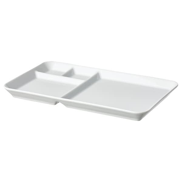 IKEA 365+ Plate with compartments, white 31x19 cm