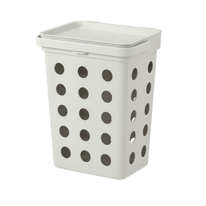 HALLBAR Bin with lid for organic waste, light grey, 10 l