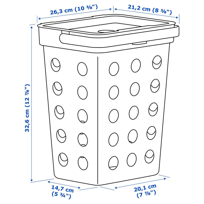 HALLBAR Bin with lid for organic waste, light grey, 10 l