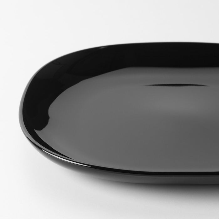 BACKIG plate, black, 25x25 cm