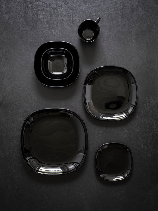 BACKIG plate, black, 25x25 cm