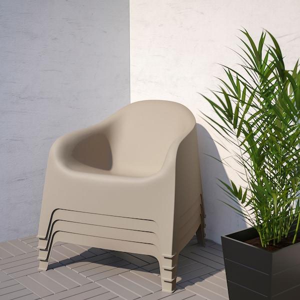 SKARPO Armchair, outdoor, dark beige