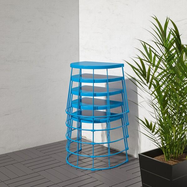 TRANARO Stool/side table, in/outdoor, blue 56x41x43 cm