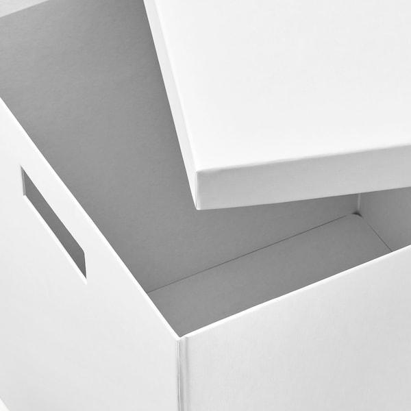 TJENA Storage box with lid, white 32x35x32 cm