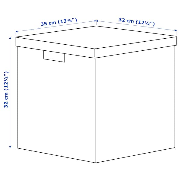 TJENA Storage box with lid, white 32x35x32 cm