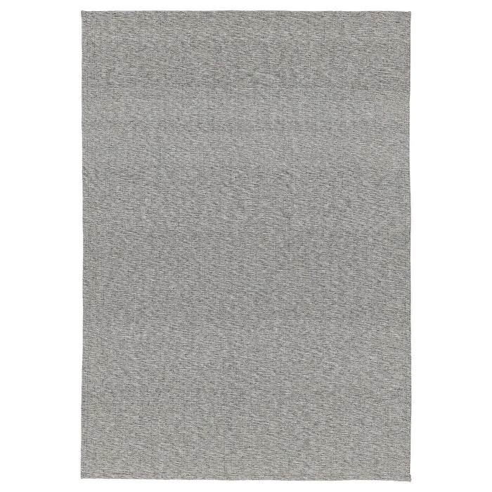 TIPHEDE Rug, flatwoven, black/natural 155x220 cm