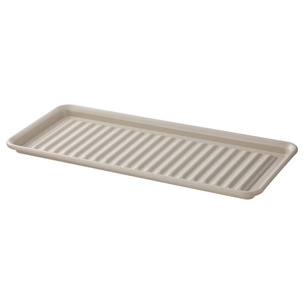 VALVARDAD Dish drainer, beige/galvanised 15x35 cm