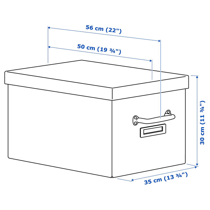 TJOG Storage box with lid, dark grey, 35x56x30 cm