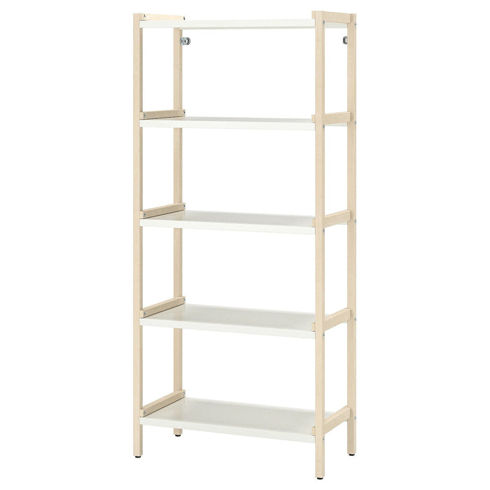 EKENABBEN Open shelving unit, aspen/white 70x34x154 cm