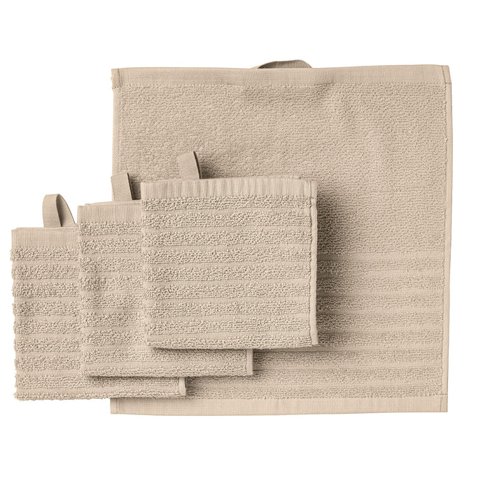 VAGSJON Washcloth, light beige, 30x30 cm