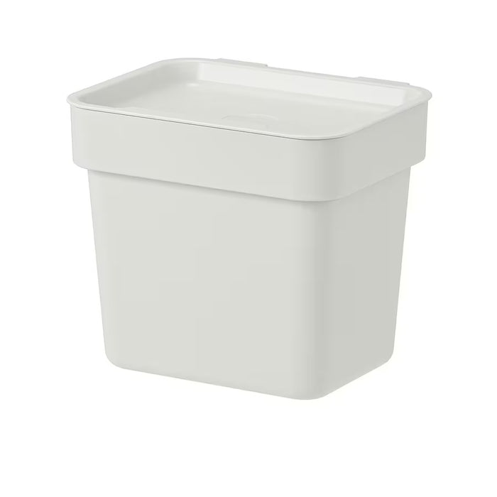 HALLBAR Bin with lid, light grey, 3l