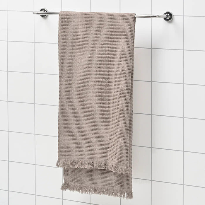 VALLASAN Bath towel, light grey/brown 70x140 cm