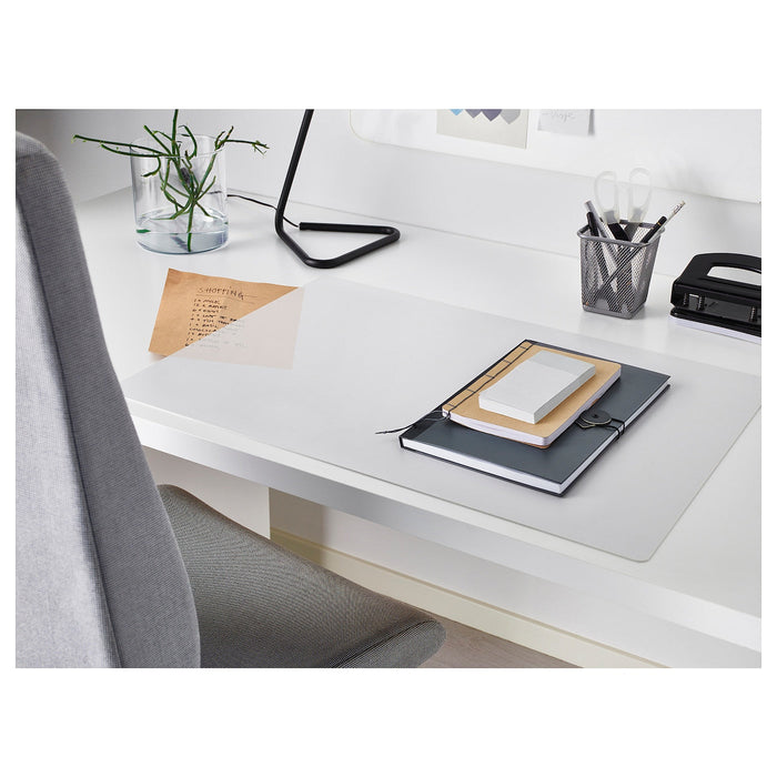 SKVALLRA Desk pad, white/transparent, 60x80 cm