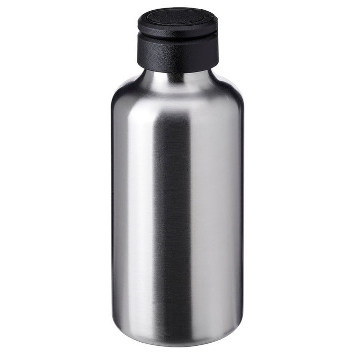 ENKELSPARIG Water bottle, stainless steel/black, 0.7 l