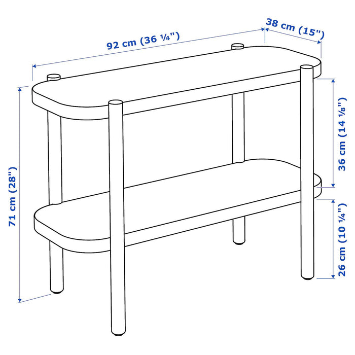 LISTERBY Console table, oak veneer, 92x38x71 cm