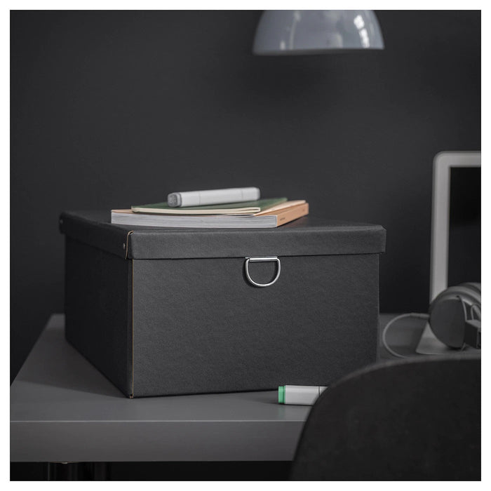 NIMM Storage box with lid, black, 25x35x15 cm