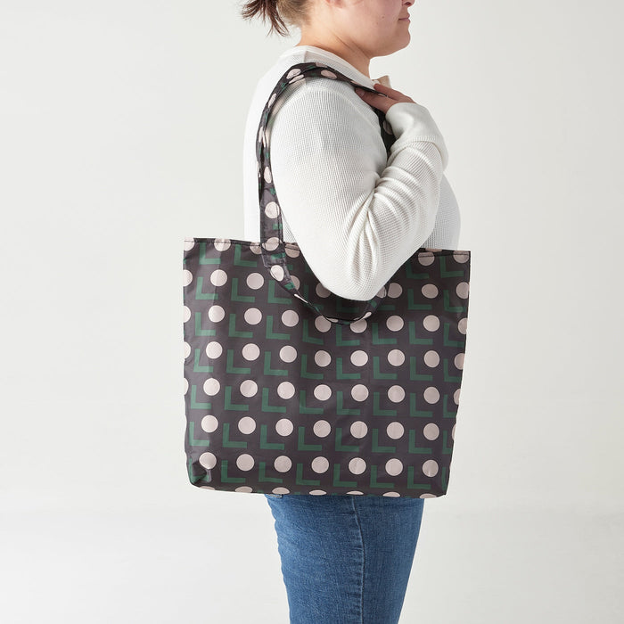 SKYNKE Carrier bag, black/beige dot pattern, 45x36 cm