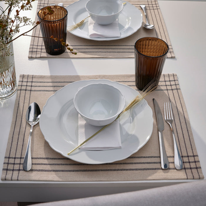 VARARV Place mat, dark grey/natural, 35x45 cm