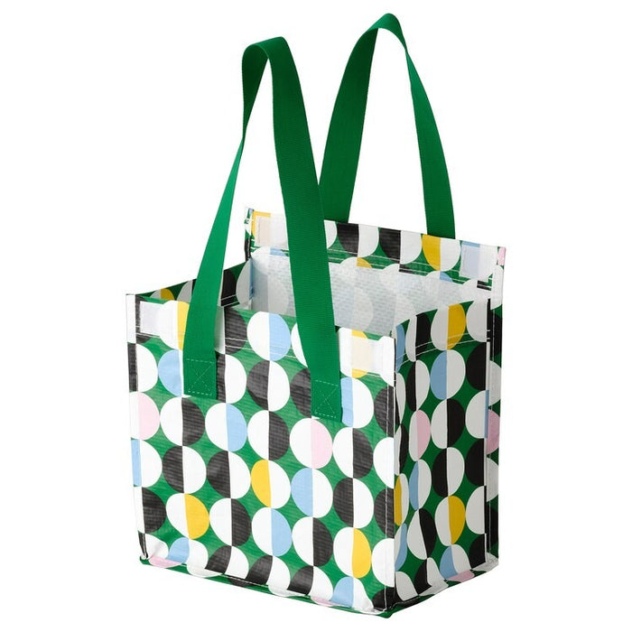 FLADDRIG Lunch bag, patterned/multicolour, 25x16x27 cm