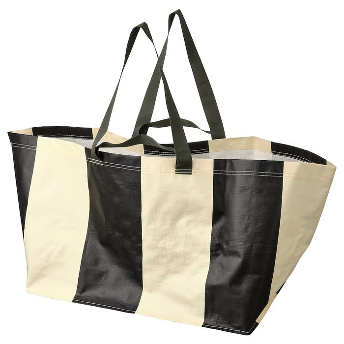 SACKKARRA carrier bag, off-white/black stripe, 37x57x39 cm/71 l