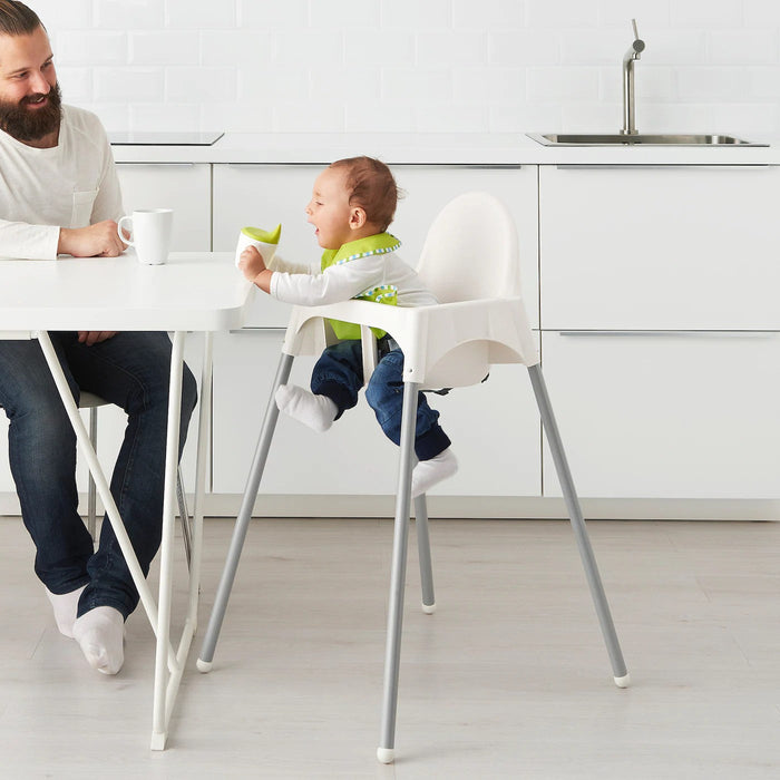 ANTILOP Highchair with safety belt, white