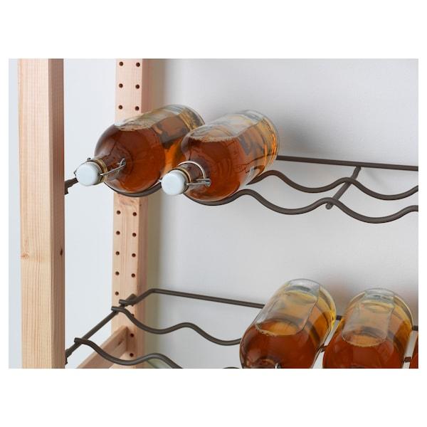 IVAR 1 section/bottle racks, pine/grey 89x30x124 cm