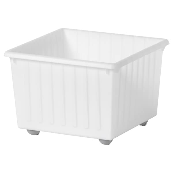 VESSLA Storage crate with castors, white 39x39 cm