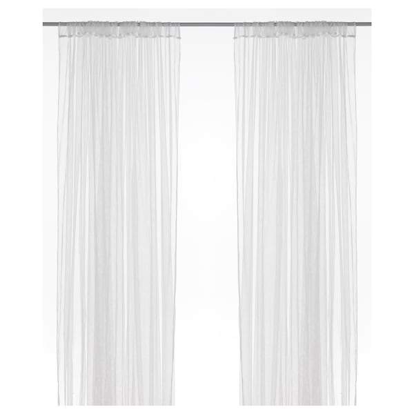 LILL Net curtains, 1 pair, white 280x250 cm