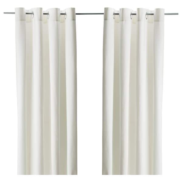 MERETE Room darkening curtains, 1 pair, bleached white, 145x250 cm