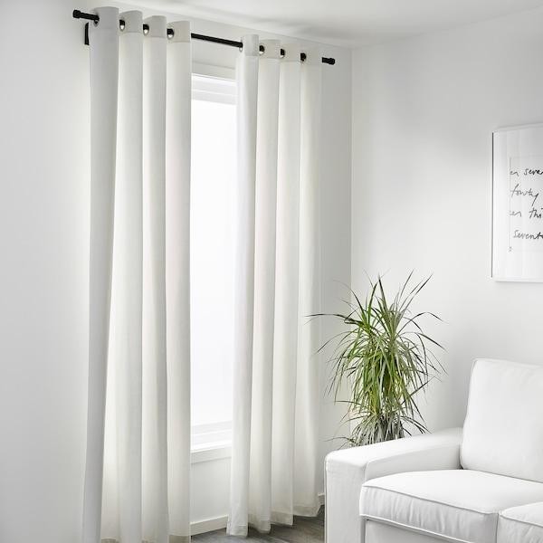 MERETE Room darkening curtains, 1 pair, bleached white, 145x250 cm