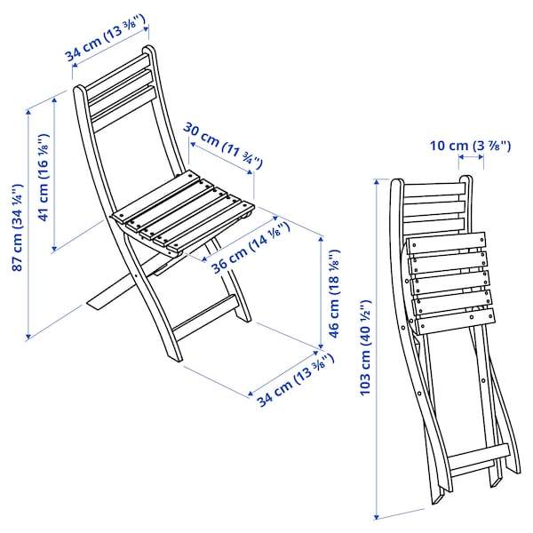 ASKHOLMEN Chair, outdoor, foldable light brown stained