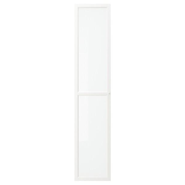 OXBERG Glass door, white 40x192 cm