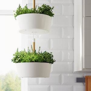 BITTERGURKA Hanging planter, white