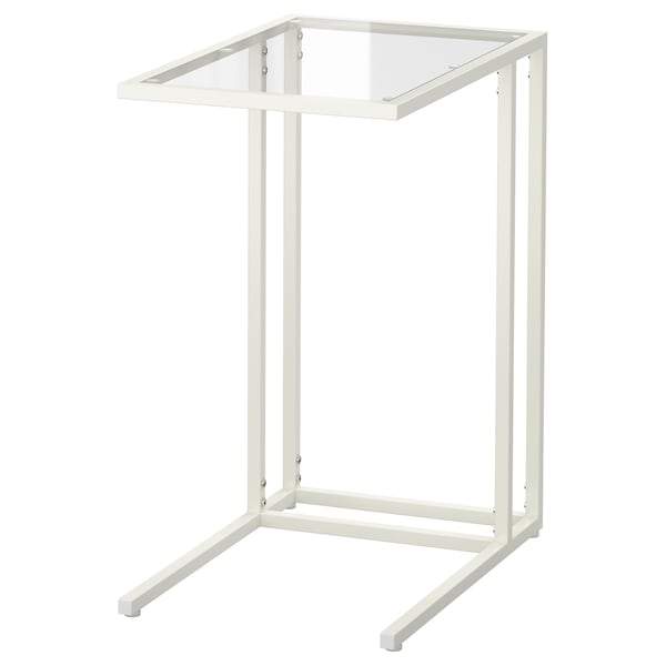 VITTSJO Laptop stand white/glass, 35x65 cm