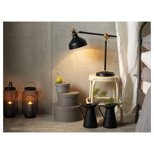 TOPPIG Lantern for block candle, black 36 cm