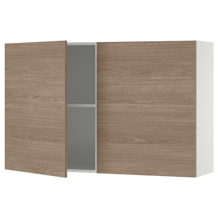 KNOXHULT Wall cabinet with doors, wood effect/grey, 120x75 cm