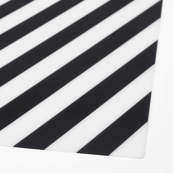 PIPIG Place mat, striped/black/white 37x37 cm