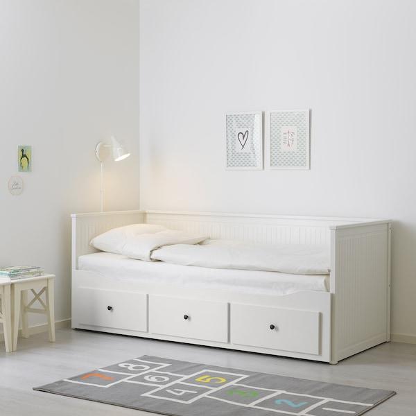 HEMNES Day-bed frame with 3 drawers, white 80x200 cm