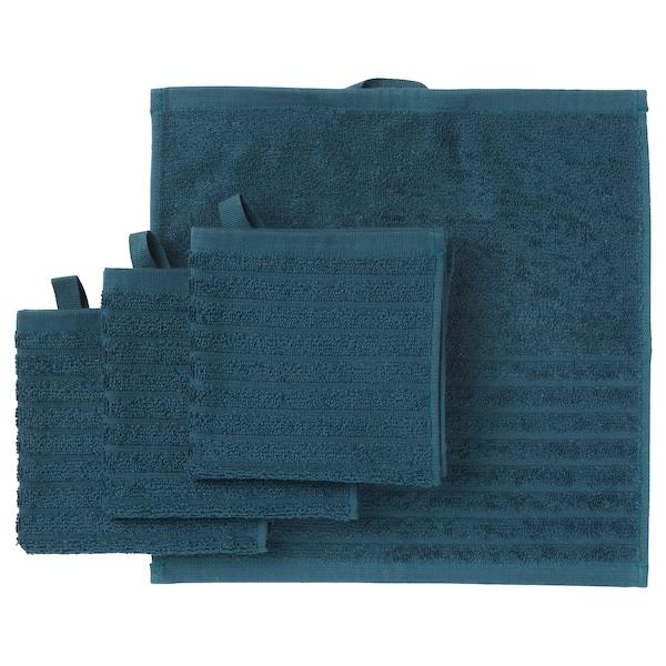 VAGSJON washcloth 30X30 cm DARK BLUE 4 pieces