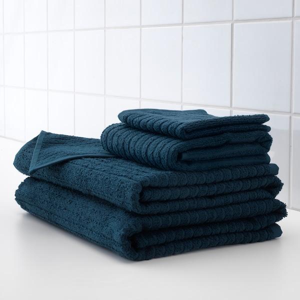 VAGSJON bath towel, dark blue, 70x140 cm