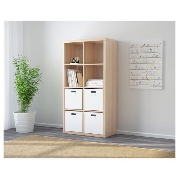 KALLAX Shelving unit, white stained oak effect, 77x147 cm