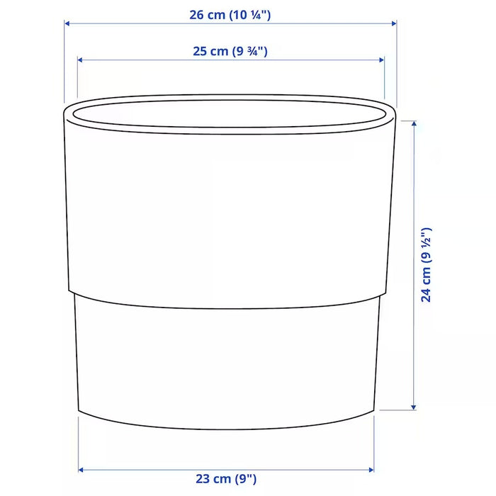 NYPON Plant pot, in/outdoor grey 24 cm