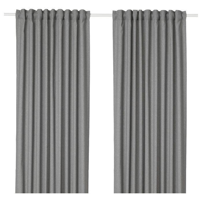 HANNALENA Room darkening curtains, 1 pair, grey 145x250 cm