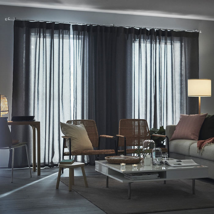 HANNALENA Room darkening curtains, 1 pair, grey 145x250 cm