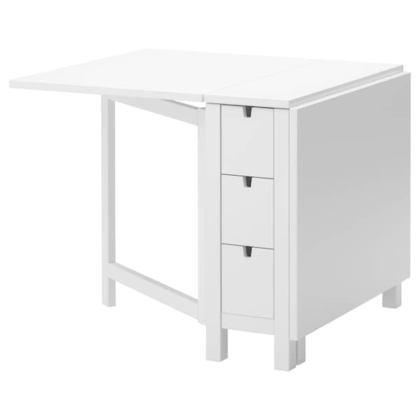 NORDEN gateleg table, white, 26/89/152x80 cm