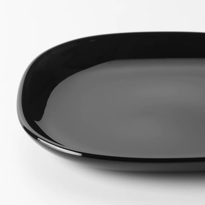 BACKIG side plate, black, 18x18 cm