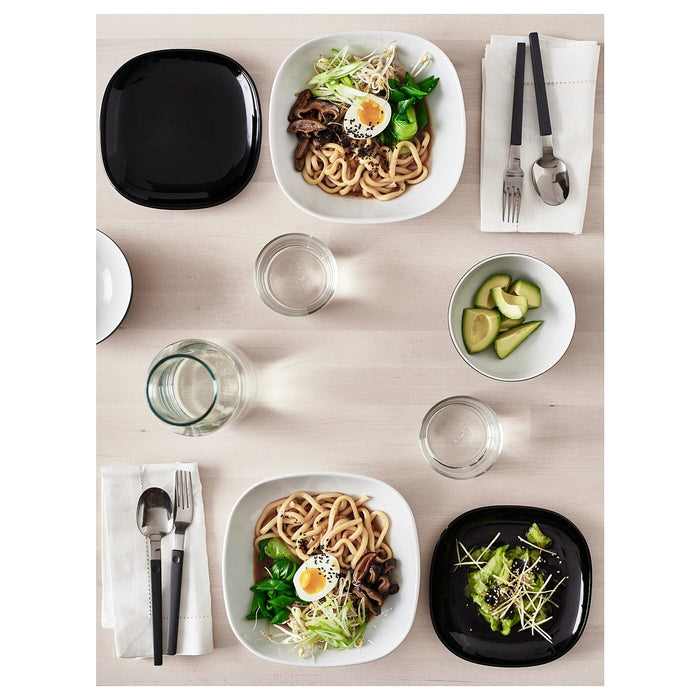 BACKIG side plate, black, 18x18 cm