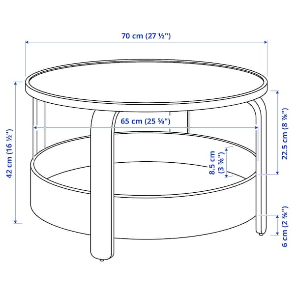 BORGEBY coffee table, birch veneer, 70 cm